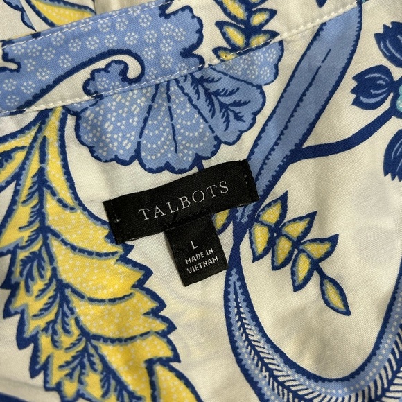 Talbots Vivacious Floral Button Up Popover Shirt - Picture 7 of 9